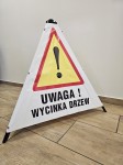 Znak Ostrzegawczy UWAGA! WYCINKA DRZEW